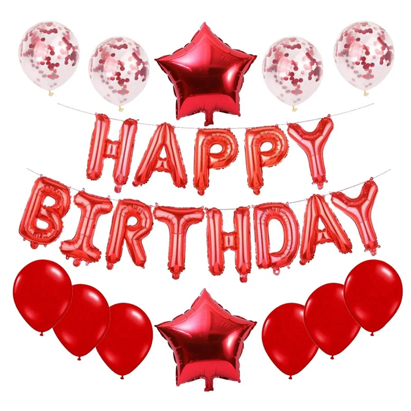 16 Inch Letter Happy Birthday balloon Party Decoration Kids Event Supplies helum balloons | Дом и сад