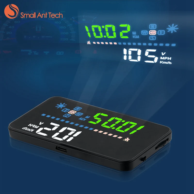Smallantteach 3.5 &quotOBD2 автомобилей HUD авто Универсальный GPS Head Up Дисплей лобовое стекло