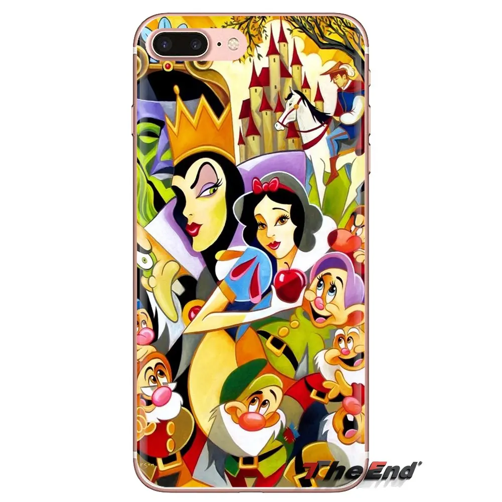 For Samsung Galaxy S3 S4 S5 Mini S6 S7 Edge S8 S9 S10 Plus Note 3 4 5 8 9 Silicone Phone Bag Case Grumpy Snow White Seven Dwarfs |
