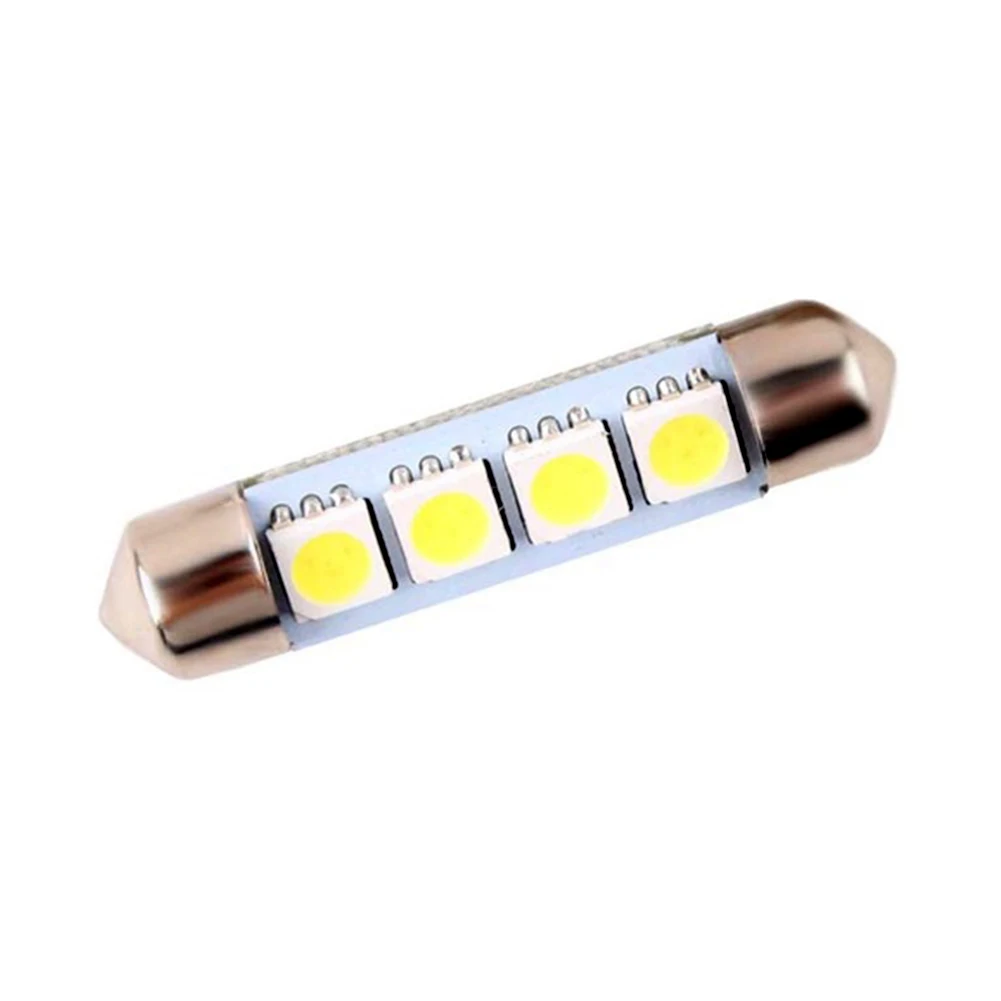 NEW 2 PCS 12V 41MM 4 SMD 5050 2W Car Interior Dome Festoon LED Light Bulbs Lamp White | Автомобили и мотоциклы