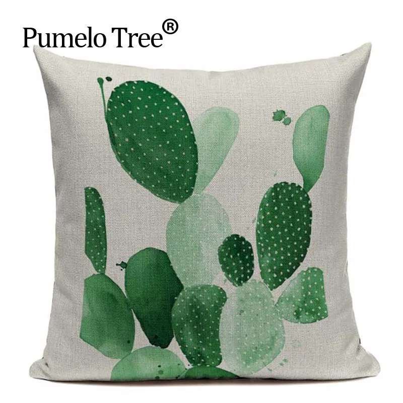 Наволочка с акварелью Декор для дома наволочка желтым КАКТУСОМ домашние