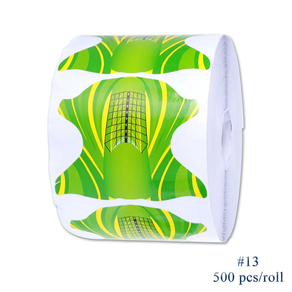13 500pcs 300/500 шт Профессиональная форма для дизайна ногтей, французские акриловые УФ-гелевые наконечники, руководство для наращивания, трафаретная наклейка, инструменты для маникюра, LA941-2 - Цвет: 13 500pcs