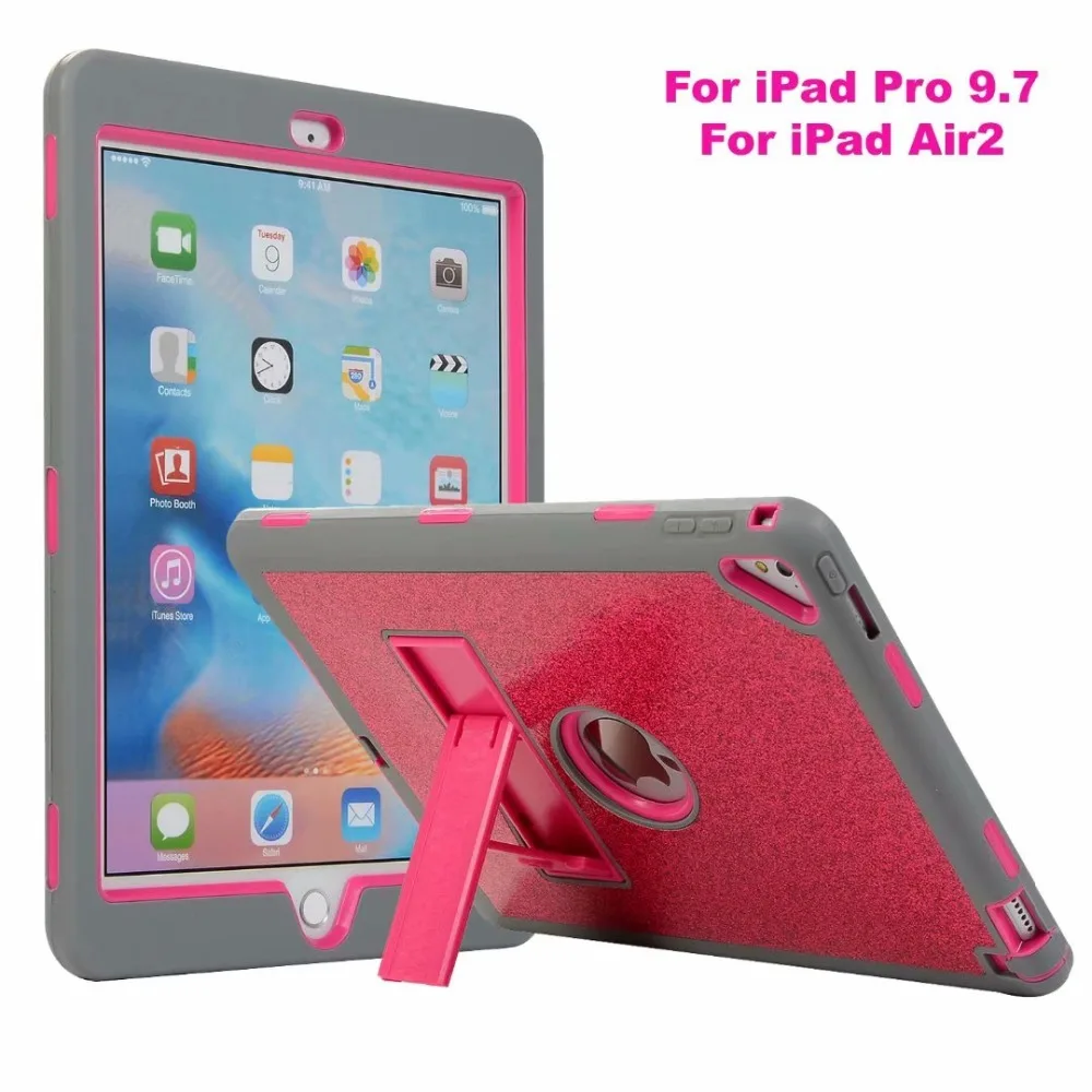 Чехол для Apple iPad6 Air 2 Мягкий Твердый защитный чехол-подставка передняя и задняя