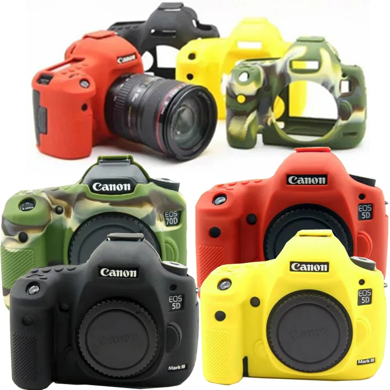 Сумка для камеры Мягкий силиконовый резиновый защитный чехол корпуса Canon 5DSR 5D3 6D