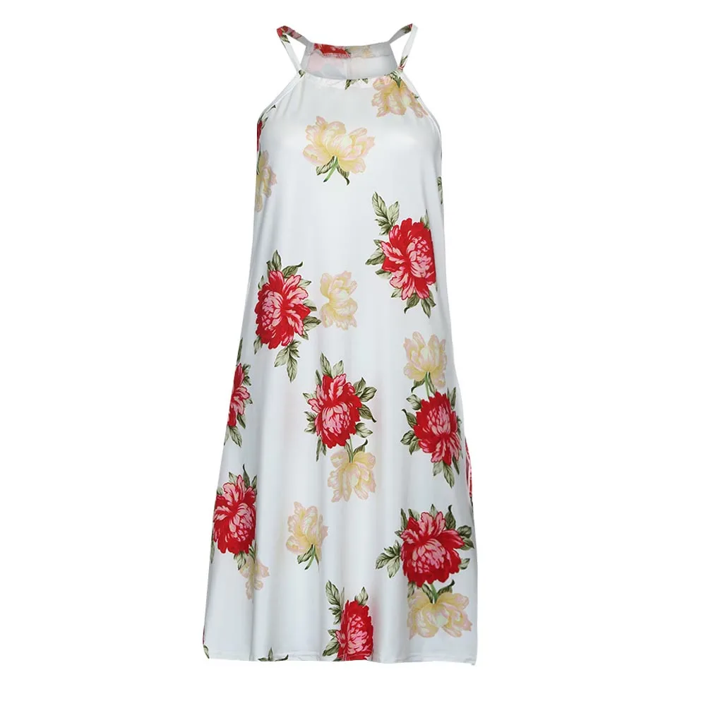 Женская одежда Vestidos летнее пляжное повседневное сексуальное платье без рукавов