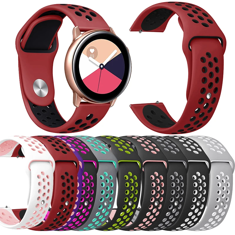 Мягкий силиконовый ремешок для часов samsung Galaxy Watch Active Band Galaxy 42 мм ремешок классический S2 спортивный 20 мм быстросъемный ремешок для часов
