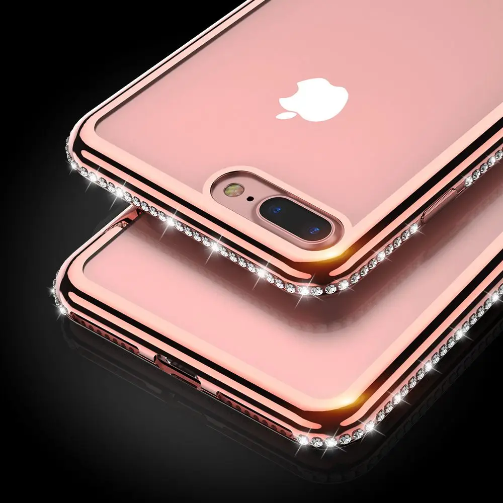 Floveme для iPhone 6 s 5 5S чехол 7 8 плюс мягкий Чехол Ясно Bling Алмазный Обложка iphone S SE