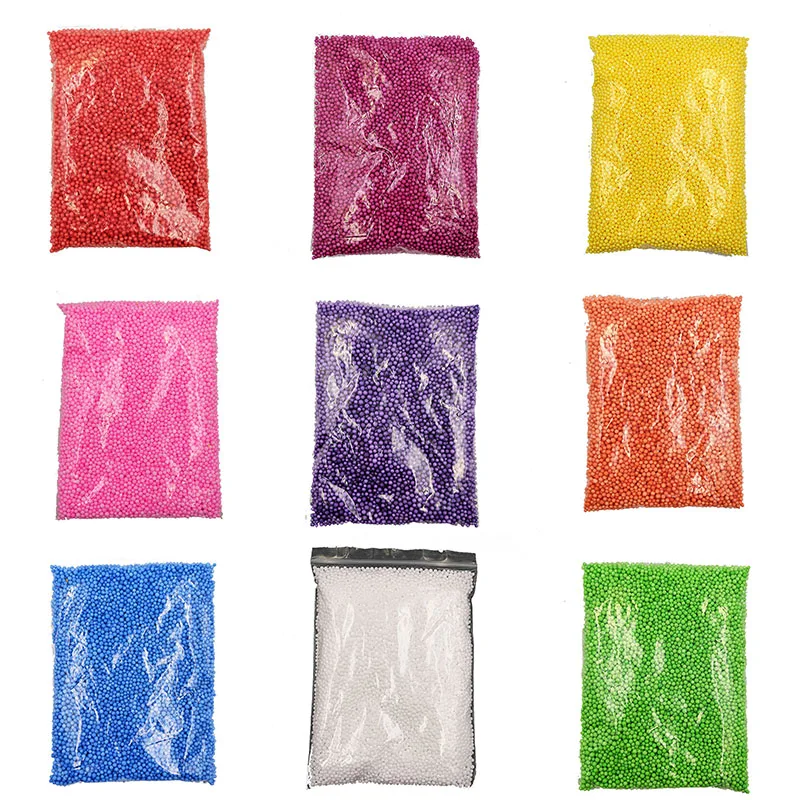 1 Pack Colorful Foam Beads Supplies Balls Snow Mud Particles Accessories Slime Balls Small Tiny Foam Beads Filler For 2-4mm