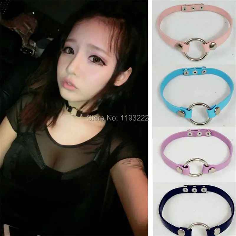 Женское Ожерелье чокер из натуральной кожи в стиле Харадзюку|collar necklace|leather