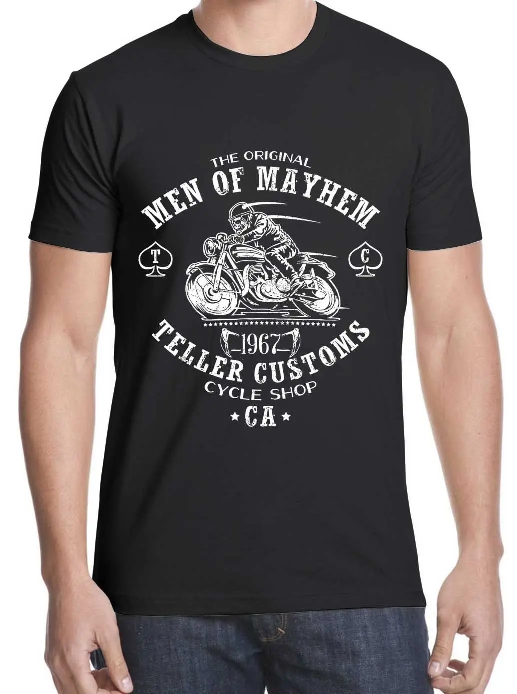 Новинка 2019 лидер продаж футболка оригинальная Мужская мотоциклетная SAMCRO от MAYHEM