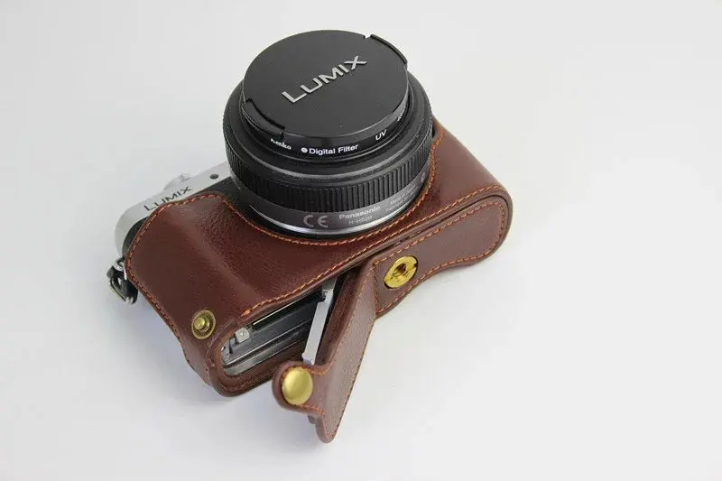 Черный/коричневый/кофе цифровой Камера половина тела Кожаный чехол Чехол для