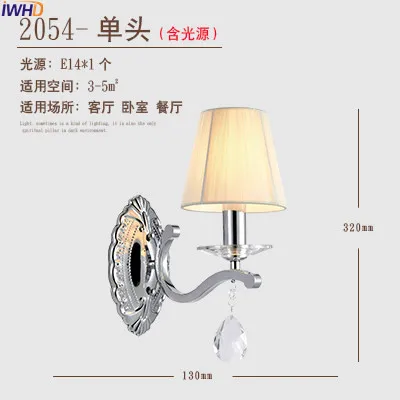 IWHD Современный хрустальный светодиодный настенный светильник для спальни