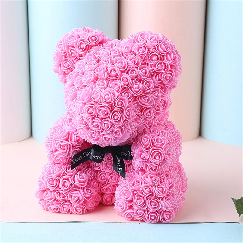Valentines Romantice Artificial Rose Bear/Dog/Rabbit PE Gift For Wedding Party Creative DIY Valentine Doll on. Валентиновый Романтичный искусственный медведь/собака/кролик из розовых лепестков PE подарок для свадебной вечеринки Творческая самодельная вале