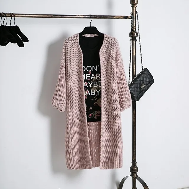 2019 Women Winter Cardigans Knitting Patterns Sweater Long Sleeve Loose Wool Warm Tops |