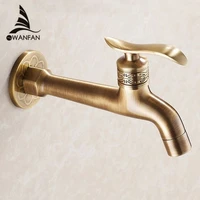 bibcock faucet long garden crane antique brass bathroom mop sink faucets wall mount washing machine water taps garden thj 8661f