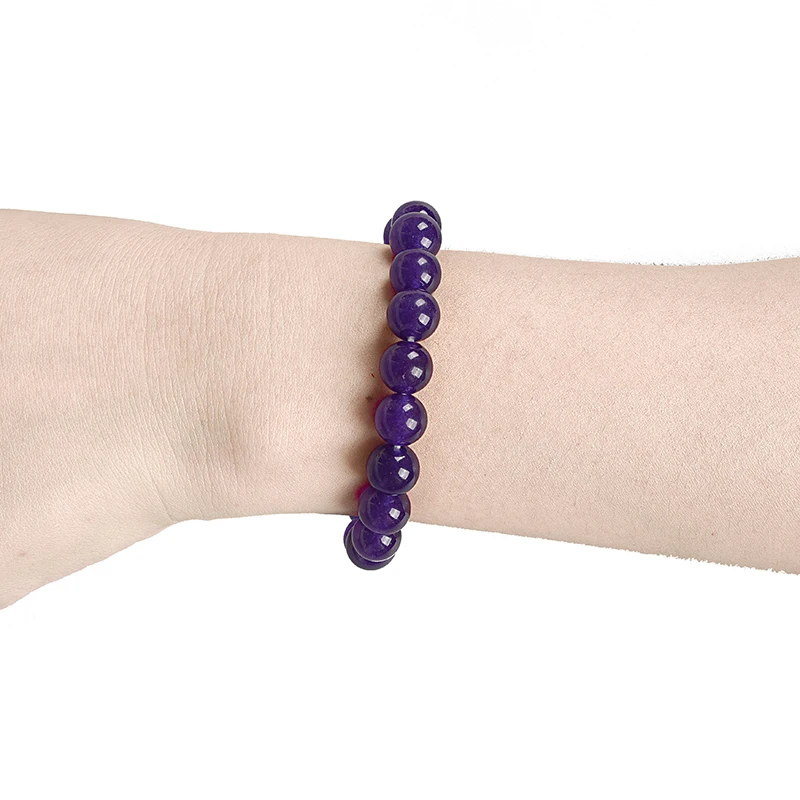 Natural stone bracelet men and women with the same Purple beads 10mm fashion wear jewelry | Украшения и аксессуары