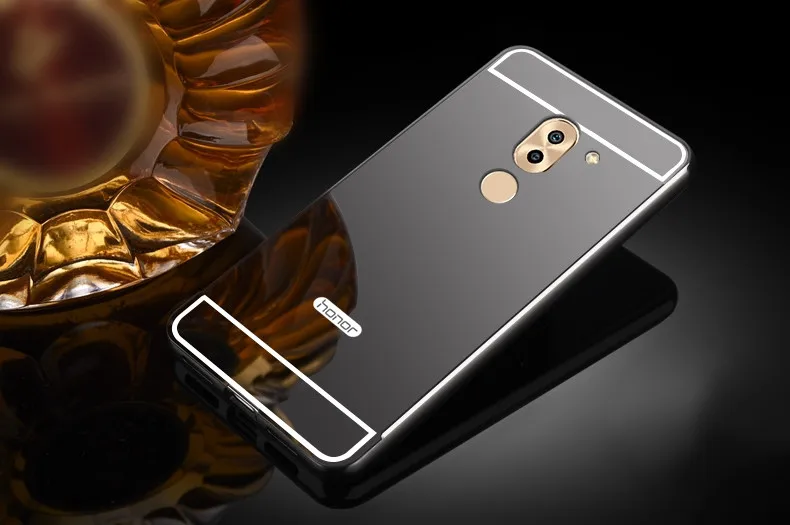 Зеркальный ПК чехол s для huawei Honor 6X(GR5)(mate 9 Lite) противоударный защитный чехол с алюминиевой металлической рамкой