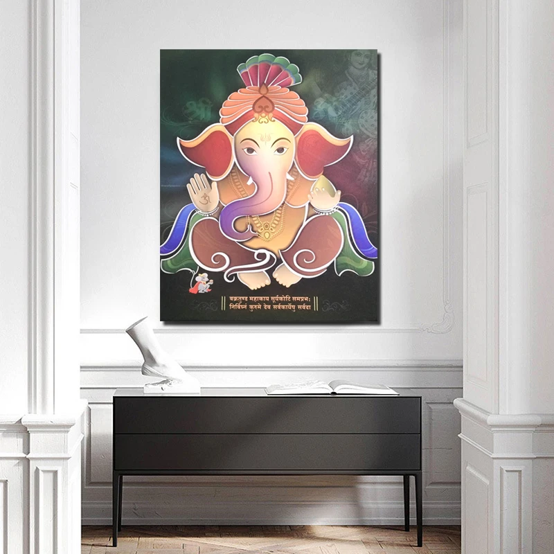 Настенные художественные плакаты и принты Ganesha живопись на холсте декоративное