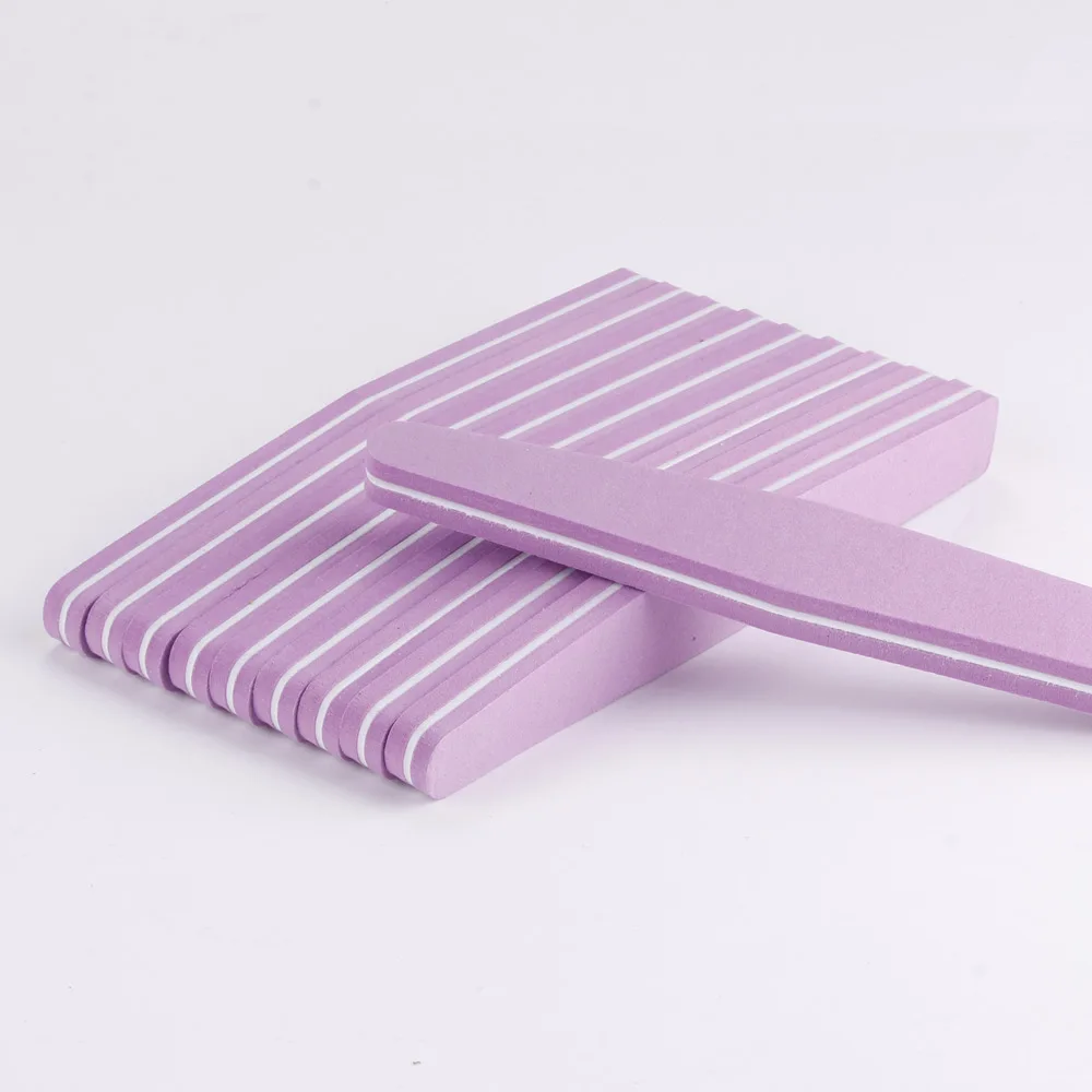Purple 10Pcs 10 шт./лот, двусторонняя пилка для ногтей, буфер 100/180, триммер, буфер, известь, инструмент для нейл-арта, моющаяся полировка, Шлифовальная Пилка, губка - Цвет: Purple 10Pcs