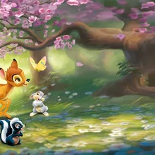 Bambi 1942 фильм thumper цветок бабочка друзья постер из шелковой ткани