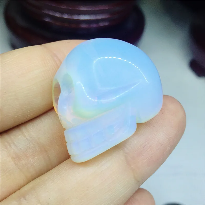 1 шт. ручная работа натуральный тигровый глаз аметист Череп кристалл резная