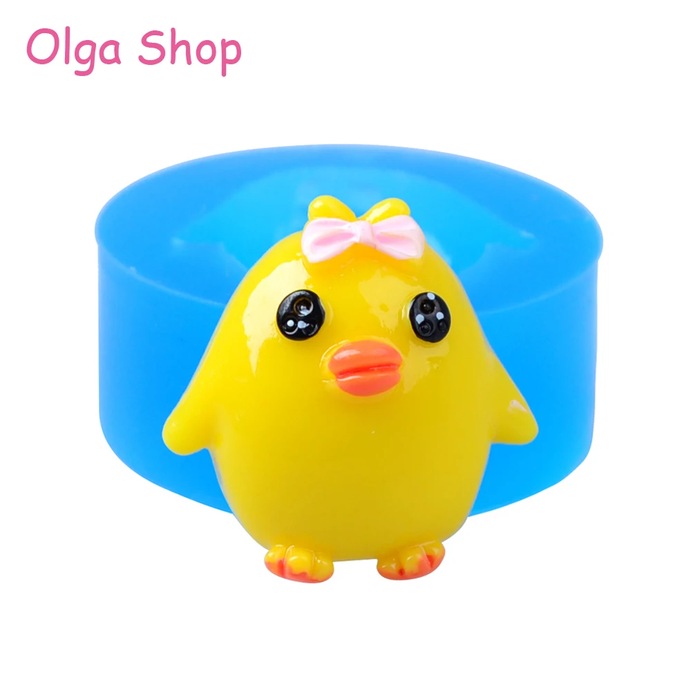 DYL483 28 5 мм курица/цыпленок с бантом силиконовая форма для животных Sugarcraft помадка