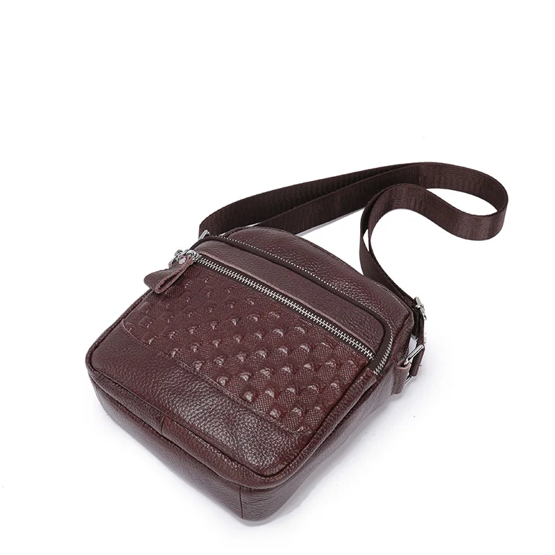 AETOO Men's vertical leather trend casual fashion south Korean single shoulder slanted bag | Багаж и сумки