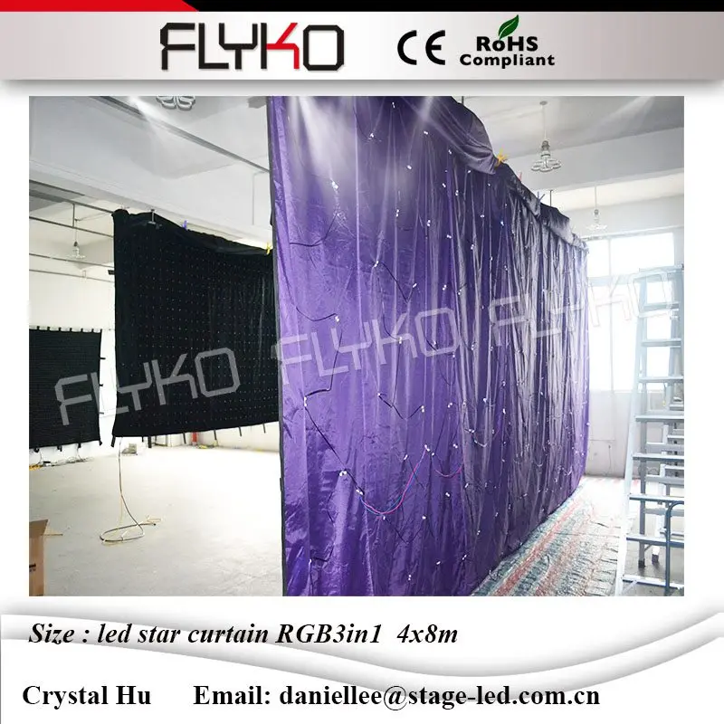 Flyko СВЕТОДИОДНЫЙ занавес со звездой для ночного клуба сцены свадьбы декорации