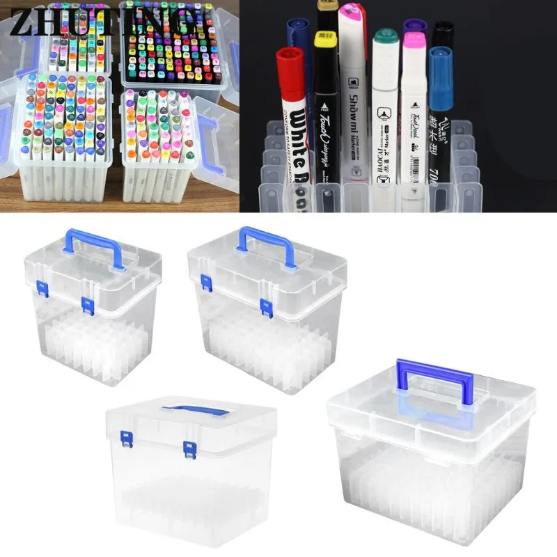 Прозрачная коробка для хранения маркеров контейнер художественных поделок