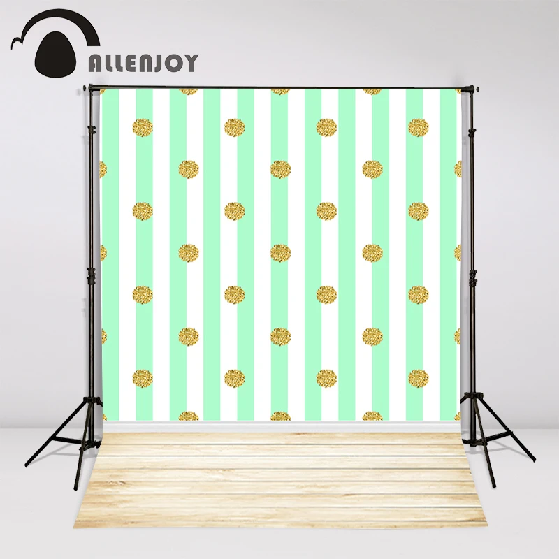 Allenjoy фото фон зеленые полосы золотые пятна милые дети деревянный Фотофон фоны