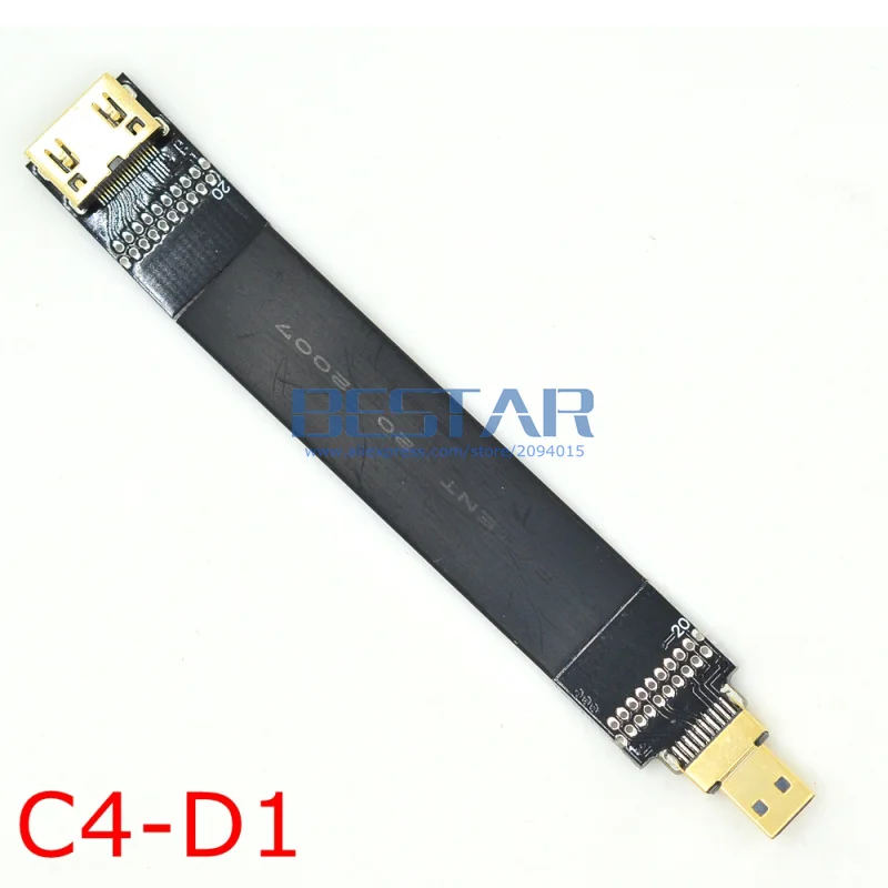 C4 FPV Mini HDMI female to 2 0 Type A & C Micro D экранированный FPC плоский кабель 4k 60Hz 5 см-2 м 20 см |