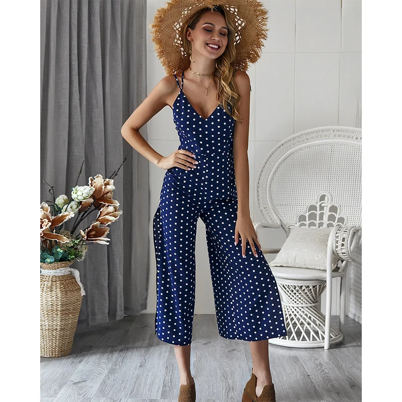 2019 новый для женщин разделение широкие брюки комбинезон в богемном стиле стиль