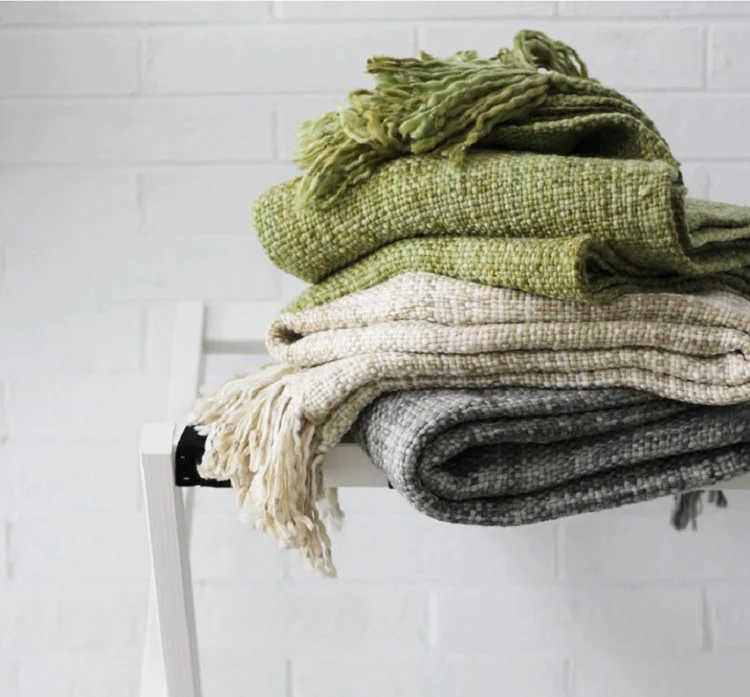 Прямая поставка повседневное вязаное одеяло плед в американском и Европейском