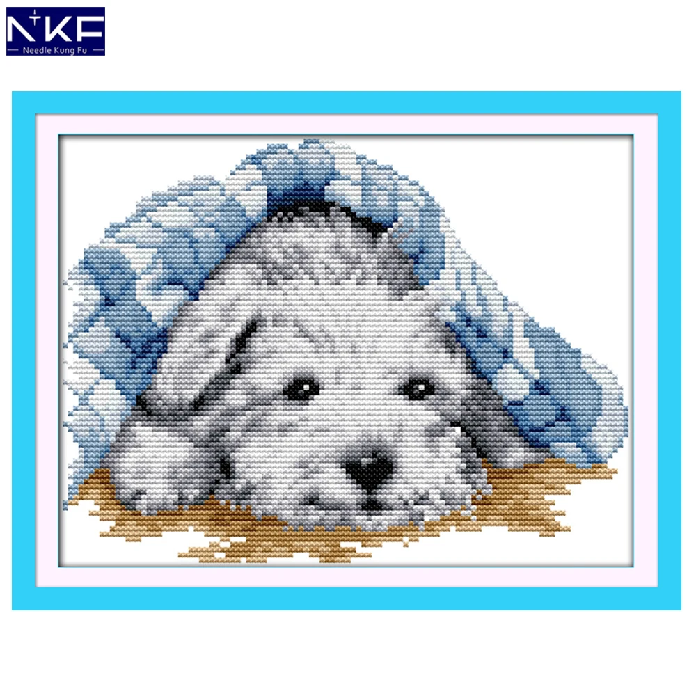 Набор для вышивки крестиком NKF с изображением маленькой собаки Китайская вышивка