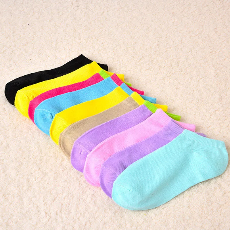 Носки женские короткие хлопчатобумажные ярких цветов 5 пар|socks candy|short cotton sockcotton