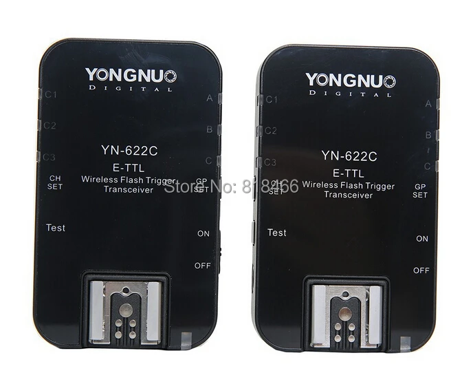 Светодиодная лампа для видеосъемки Yongnuo YN 622C, YN-622C Беспроводной ETTL HSS 1/8000S вспышка триггера 2 трансиверы для Canon 1100D 1000D 650D 600D 550D 7D 5DII 50D