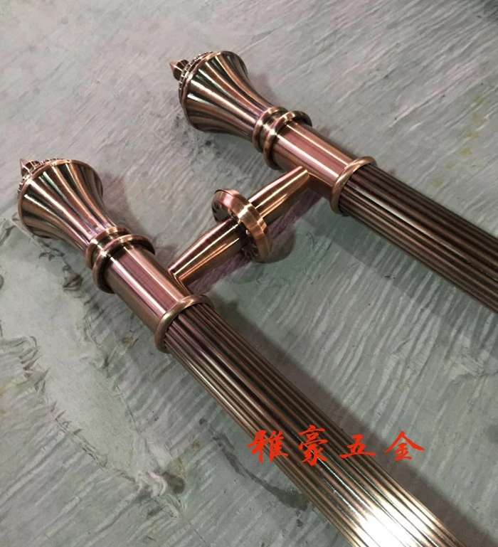 Китайская антикварная ручка из нержавеющей стали стеклянная дверная