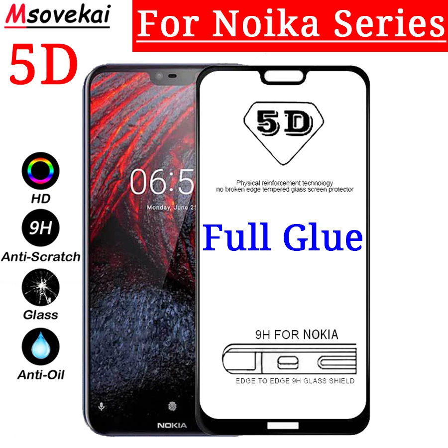 Закаленное Стекло для Nokia 9 PureView 7 1 6 8 1X7X6X5 3 5 Plus на возраст 2018 5D 9D полностью