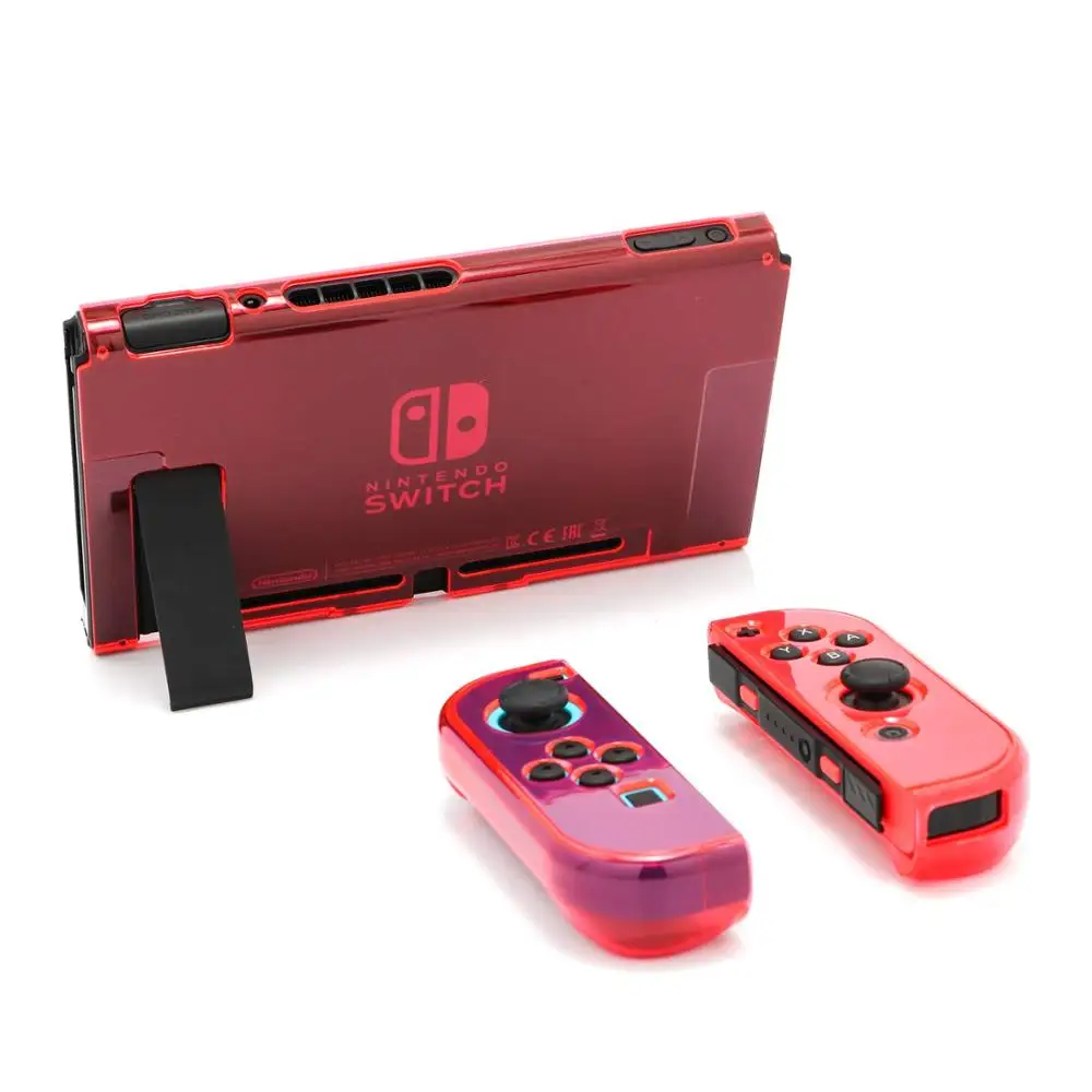 Съемный Кристальный чехол-переключатель для nintendo Switch Console контроллер Joy-Con Cover аксессуары - Цвет: Красный
