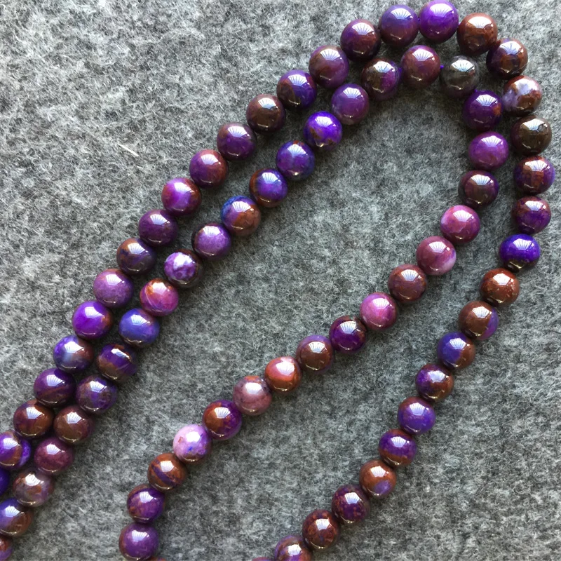 Натуральный темно фиолетовый сугилит круглые свободные бусины 5 мм 15 &quot05732 |