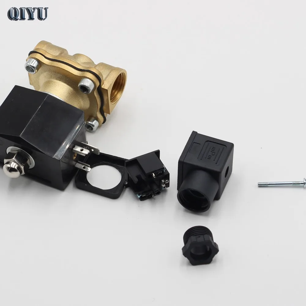 AC110V/220 V/380 V, DC12V/24 V, нормально закрытый Соленоидный клапан воды, латунные воздушные клапаны DN10 DN15 DN20 DN25 DN32 DN40 DN50