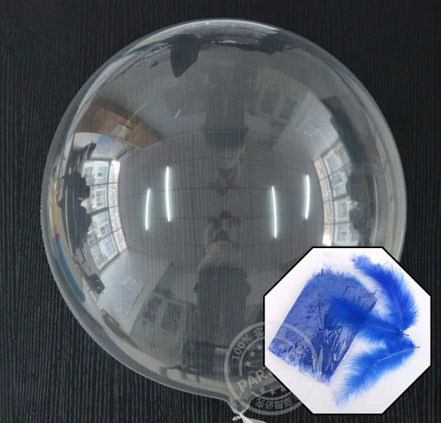blue DIY Свадебные украшения для дня рождения Воздушные шары гелиевые светящиеся воздушные шары Bobo перья прозрачные воздушные шары из ПВХ вечерние украшения на Рождество - Цвет: blue