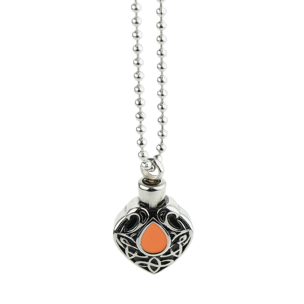 

Fashion America Style Urn Ashes Locket Pendant Charm Necklace 316L Stainless Steel Tone Allergy-Free Bohemian Choker Necklace