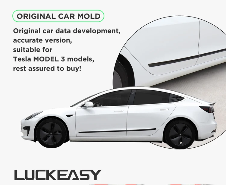 LUCKEASY автомобиль из нержавеющей стали отделка хвоста для Tesla модель 3- хвост ворота Отделка 1 компл