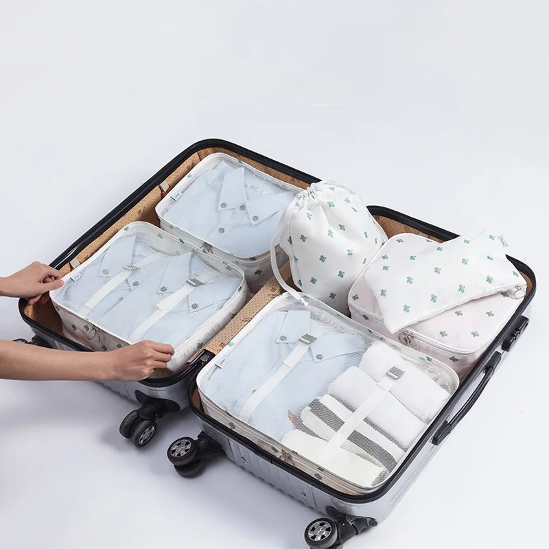 

6 PCS Travel Storage Bag Set Waterproof Underwear Shoes Wardrobe Large Size Luggage Bag Storage Bag Organizer For Clothes