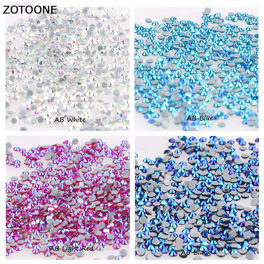 ZOTOONE 1440 шт. SS6 SS8 SS10 SS16 SS20 клей стразы горячей фиксации для одежды AB стеклянные