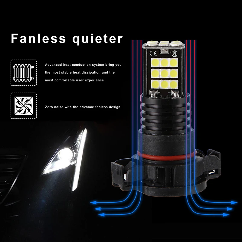 Светодиодный противотуманный фонарь H16/5202 6000K 12V 24W 24SMD высокой яркости|Абажуры| |