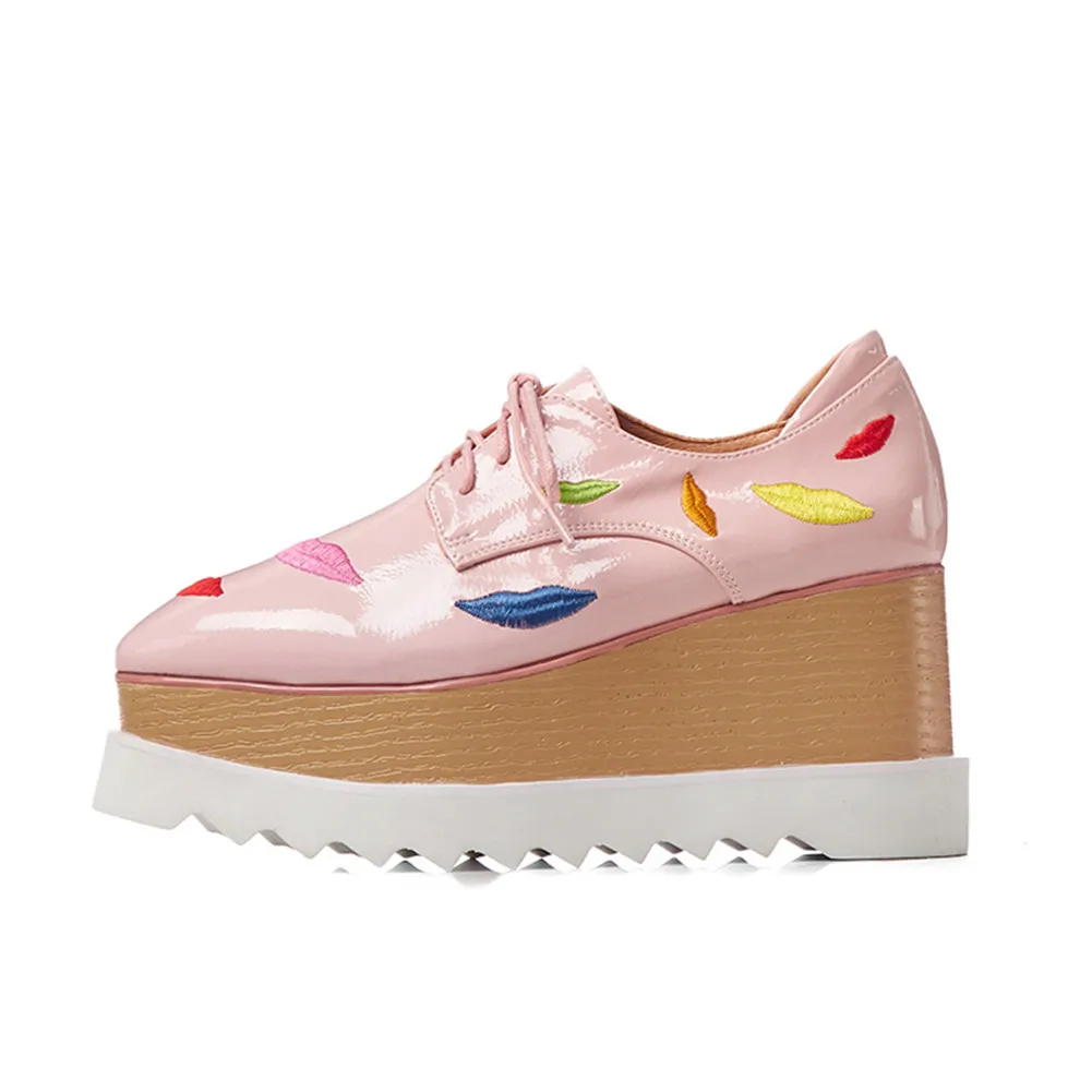 Женские туфли на плоской платформе DORATASIA повседневные из натуральной кожи с