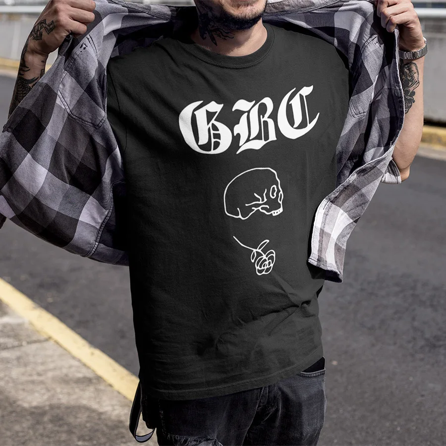 

Casual T Shirt Men Rose Skull 100% Cotton Summer Streetwear Fashion T-shirt Hip Hop Punk Tshirt Rapper EU Size