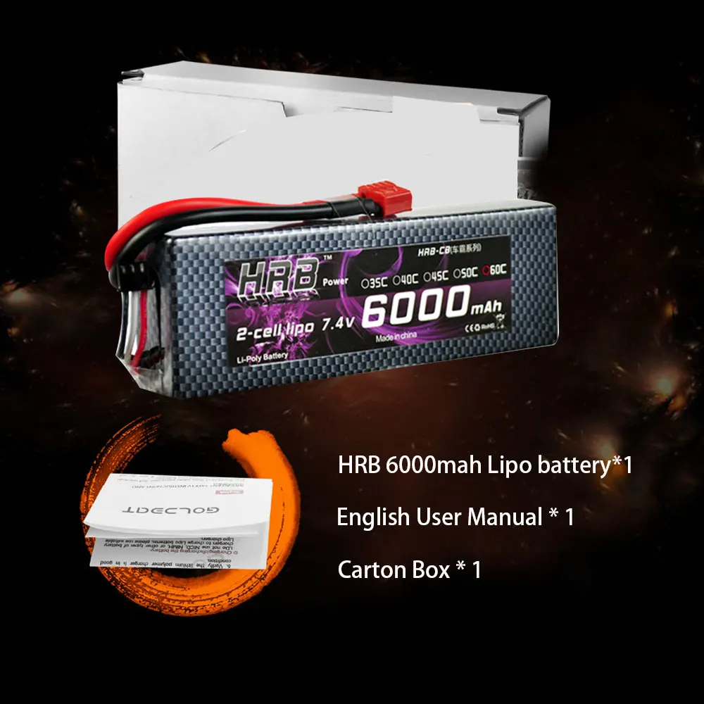 Аккумулятор HRB RC Lipo 7 4 В 11 1 14 8 в 6000 мАч 60C с разъемом XT60 T Deans TRX EC5 XT90 Жесткий Чехол для